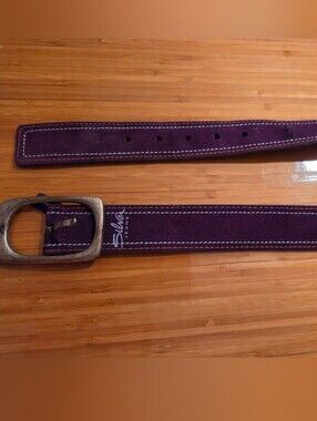 Silver Jeans Purple Suede Belt with Brushed Metal Buckle